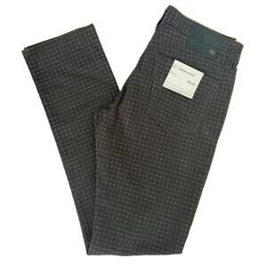 NWT AG EVERETT Sueded Sateen Slim Straight Pants Brown Pattern 29 x 34